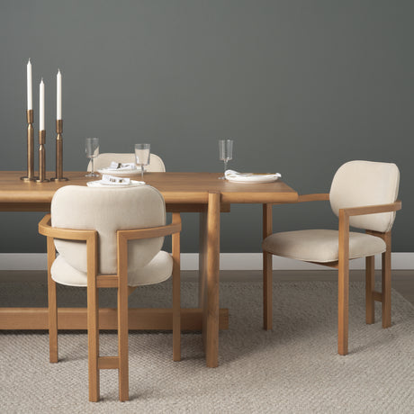 Carlisle Curved Back Cream Chenille Tripod Frame Dining Armchair from Mercana - Luna Furniture