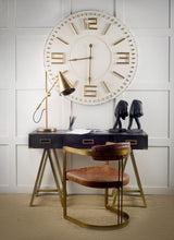 Hollyfield I Brown Leather Seat Gold Iron Frame Dining Chair from Mercana - Luna Furniture