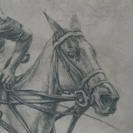 Polo Player II by Mercana Studio a Hand Embellished Textured Framed Art Print Matted under Glass from Mercana - Luna Furniture