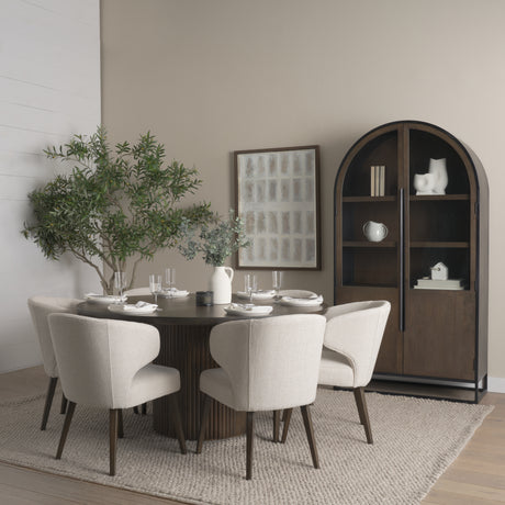 Terra Fluted Dining Table - 6 Niles Chairs - Sloan Cabinet from Mercana - Luna Furniture