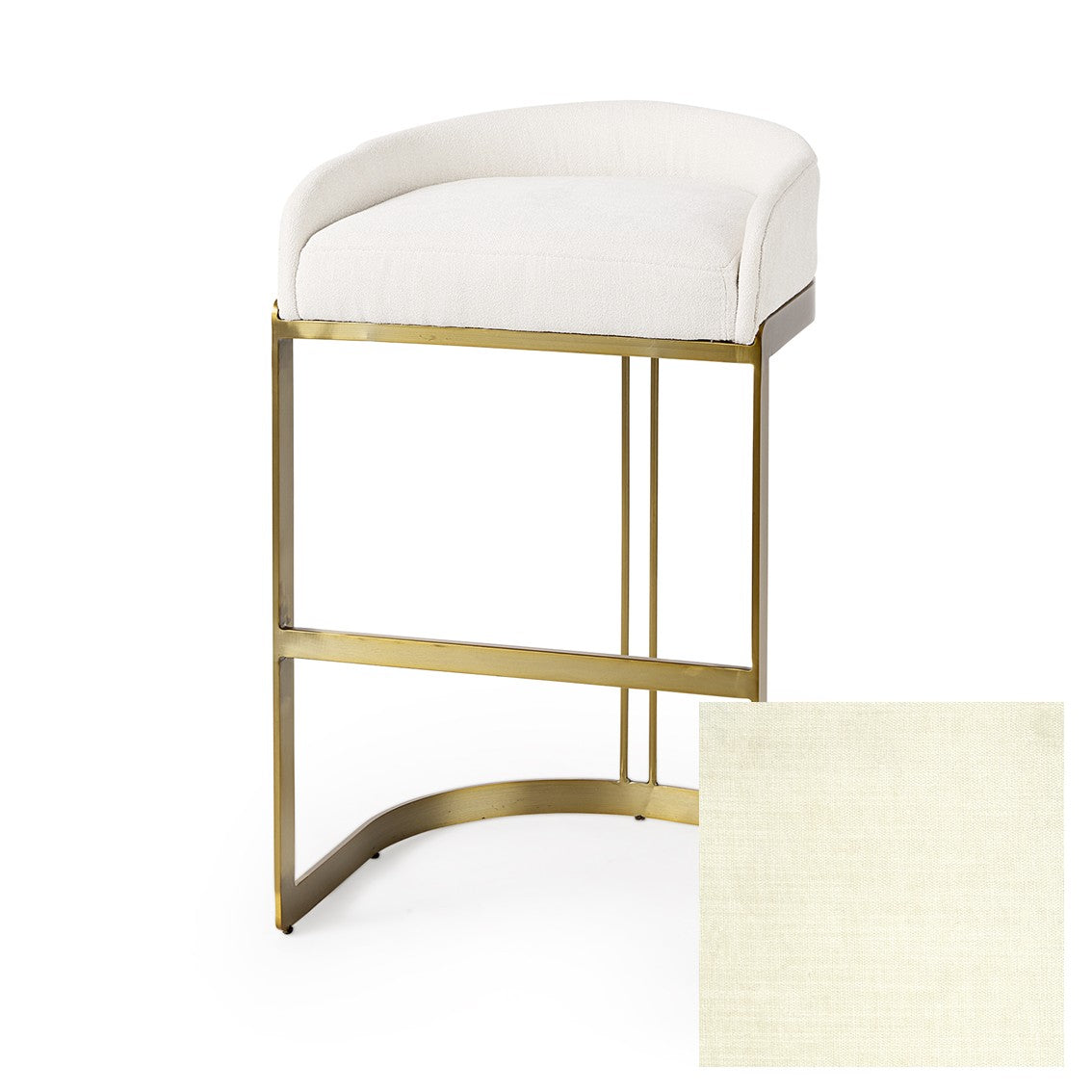Hollyfield II Cream Fabric Seat W/ Gold Metal Base Bar Stool from Mercana - Luna Furniture