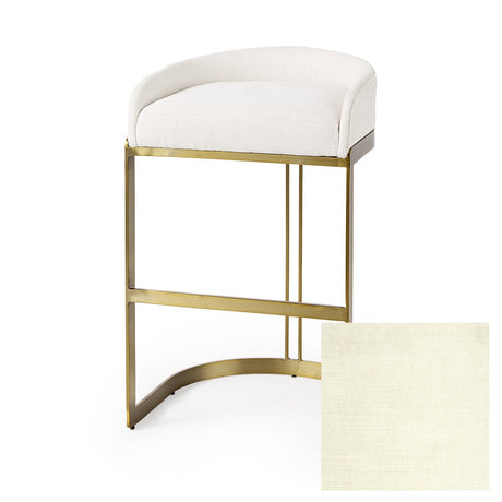 Hollyfield II Cream Fabric Seat W/ Gold Metal Base Bar Stool from Mercana - Luna Furniture