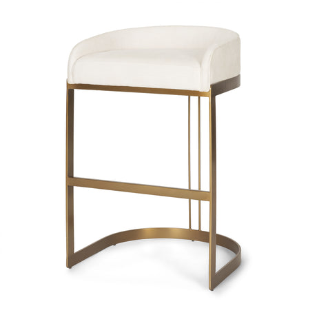 Hollyfield II Cream Fabric Seat W/ Gold Metal Base Bar Stool from Mercana - Luna Furniture