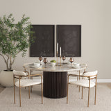 Parker I Cream Fabric Seat Gold Metal Frame Dining Chair, Set of 2 from Mercana - Luna Furniture