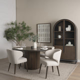 Niles 22.5L x 24.0W x 32.0H Cream Fabric Seat W/ Dark Brown Wooden Legs Wingback Dining Chair from Mercana - Luna Furniture