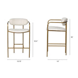 Parker Cream Fabric Seat Gold Metal Counter Stool from Mercana - Luna Furniture