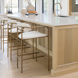 Parker Cream Fabric Seat Gold Metal Counter Stool from Mercana - Luna Furniture