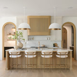 Parker Cream Fabric Seat Gold Metal Counter Stool from Mercana - Luna Furniture