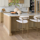 Parker Cream Fabric Seat Gold Metal Counter Stool from Mercana - Luna Furniture