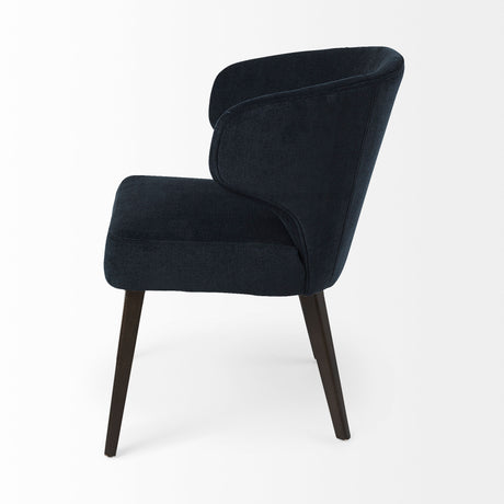 Niles 23.5L x 24W x 32H Navy Fabric Seat W/ Dark Brown Wooden Legs Wingback Dining Chair (Andes 600) from Mercana - Luna Furniture
