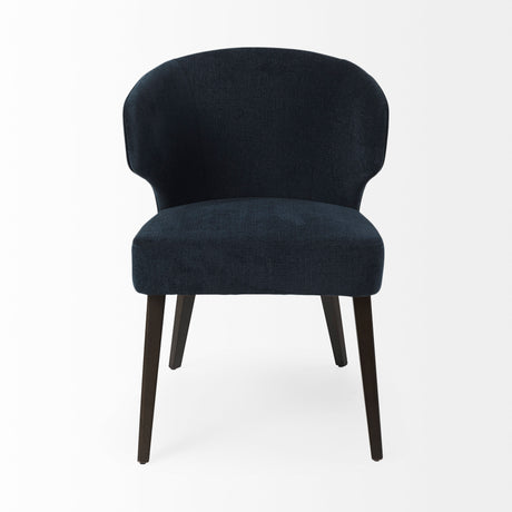 Niles 23.5L x 24W x 32H Navy Fabric Seat W/ Dark Brown Wooden Legs Wingback Dining Chair (Andes 600) from Mercana - Luna Furniture
