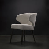 Niles 22.5L x 24.5W x 32H Cream Fabric Seat W/ Dark Brown Wooden Legs Wingback Dining Chair from Mercana - Luna Furniture