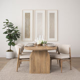 Cline Cream Fabric Upholstered and Light Brown Wood Dining Chair, Set of 2 from Mercana - Luna Furniture