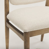 Cline Cream Fabric Upholstered and Light Brown Wood Dining Chair, Set of 2 from Mercana - Luna Furniture