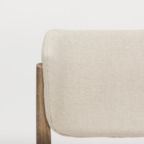 Cline Cream Fabric Upholstered and Light Brown Wood Dining Chair, Set of 2 from Mercana - Luna Furniture