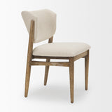 Cline Cream Fabric Upholstered and Light Brown Wood Dining Chair, Set of 2 from Mercana - Luna Furniture