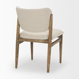 Cline Cream Fabric Upholstered and Light Brown Wood Dining Chair, Set of 2 from Mercana - Luna Furniture