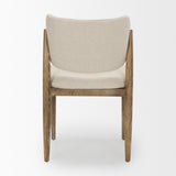 Cline Cream Fabric Upholstered and Light Brown Wood Dining Chair, Set of 2 from Mercana - Luna Furniture