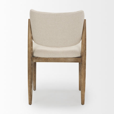 Cline Cream Fabric Upholstered and Light Brown Wood Dining Chair, Set of 2 from Mercana - Luna Furniture