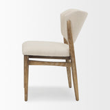 Cline Cream Fabric Upholstered and Light Brown Wood Dining Chair, Set of 2 from Mercana - Luna Furniture