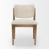 Cline Cream Fabric Upholstered and Light Brown Wood Dining Chair, Set of 2 from Mercana - Luna Furniture