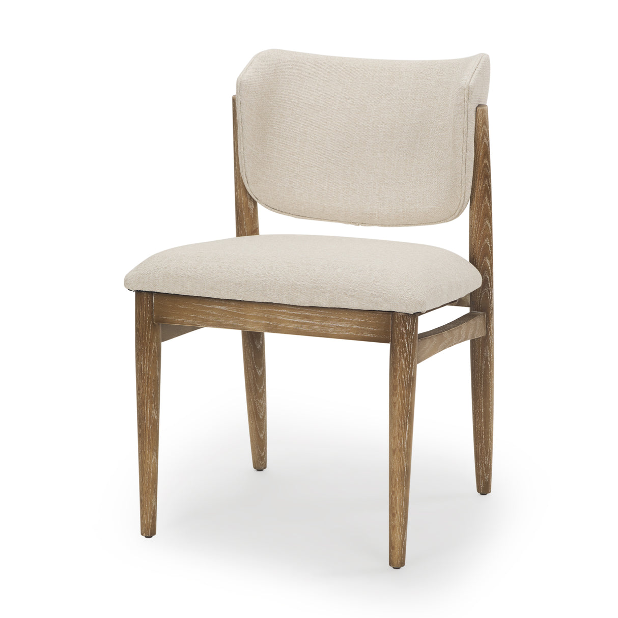 Cline Cream Fabric Upholstered and Light Brown Wood Dining Chair, Set of 2 from Mercana - Luna Furniture