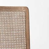 Clara Light Brown Beech Wood W/ Cream Fabric Seat and Cane Back Armless Dining Chair, Set of 2 from Mercana - Luna Furniture