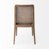 Clara Light Brown Beech Wood W/ Cream Fabric Seat and Cane Back Armless Dining Chair, Set of 2 from Mercana - Luna Furniture