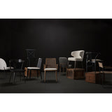 Clara Black Beech Wood W/ Cream Fabric Seat and Cane Back Armless Dining Chair, Set of 2 from Mercana - Luna Furniture