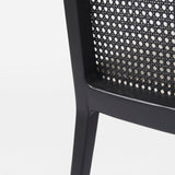 Clara Black Beech Wood W/ Cream Fabric Seat and Cane Back Armless Dining Chair, Set of 2 from Mercana - Luna Furniture