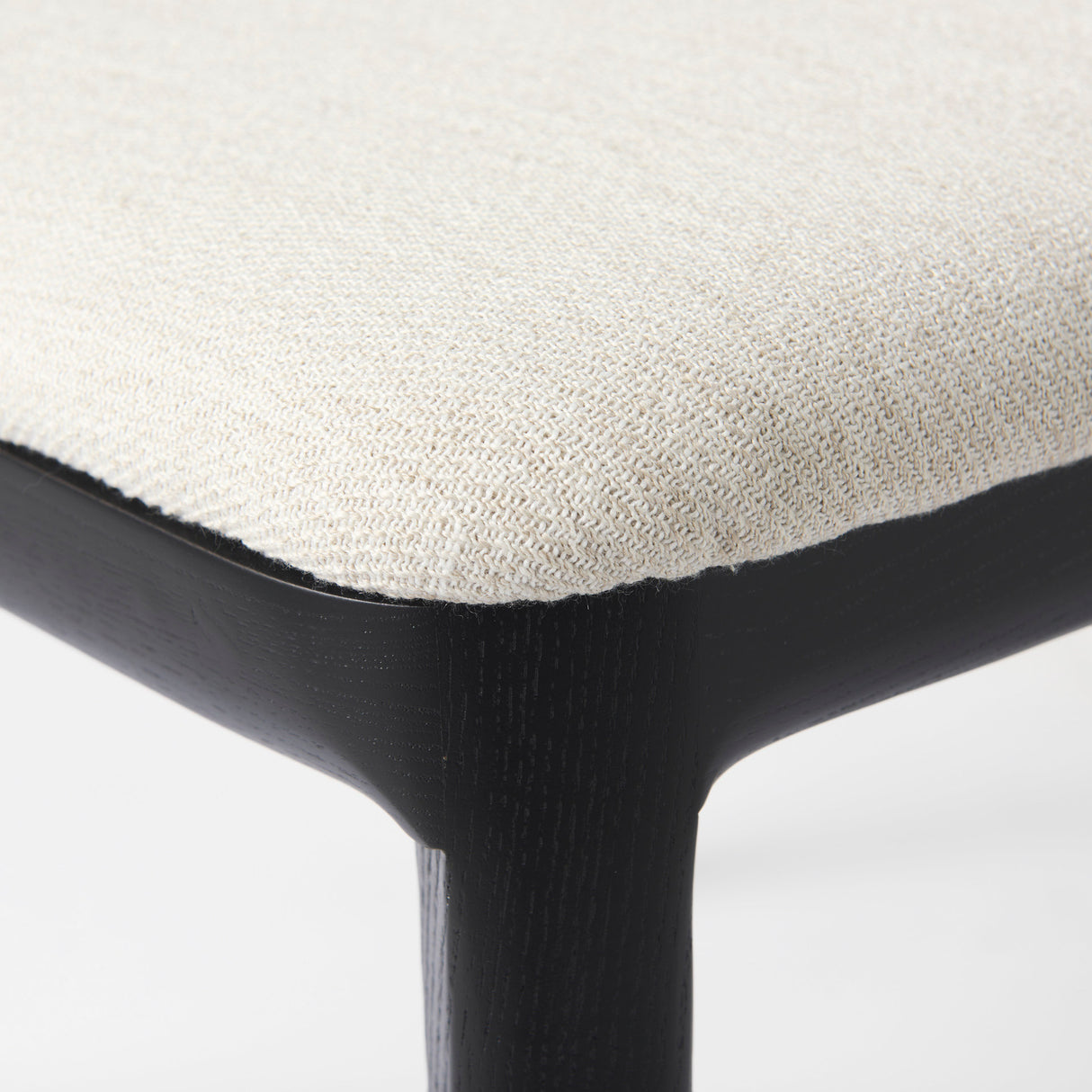 Clara Black Beech Wood W/ Cream Fabric Seat and Cane Back Armless Dining Chair, Set of 2 from Mercana - Luna Furniture