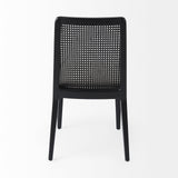 Clara Black Beech Wood W/ Cream Fabric Seat and Cane Back Armless Dining Chair, Set of 2 from Mercana - Luna Furniture