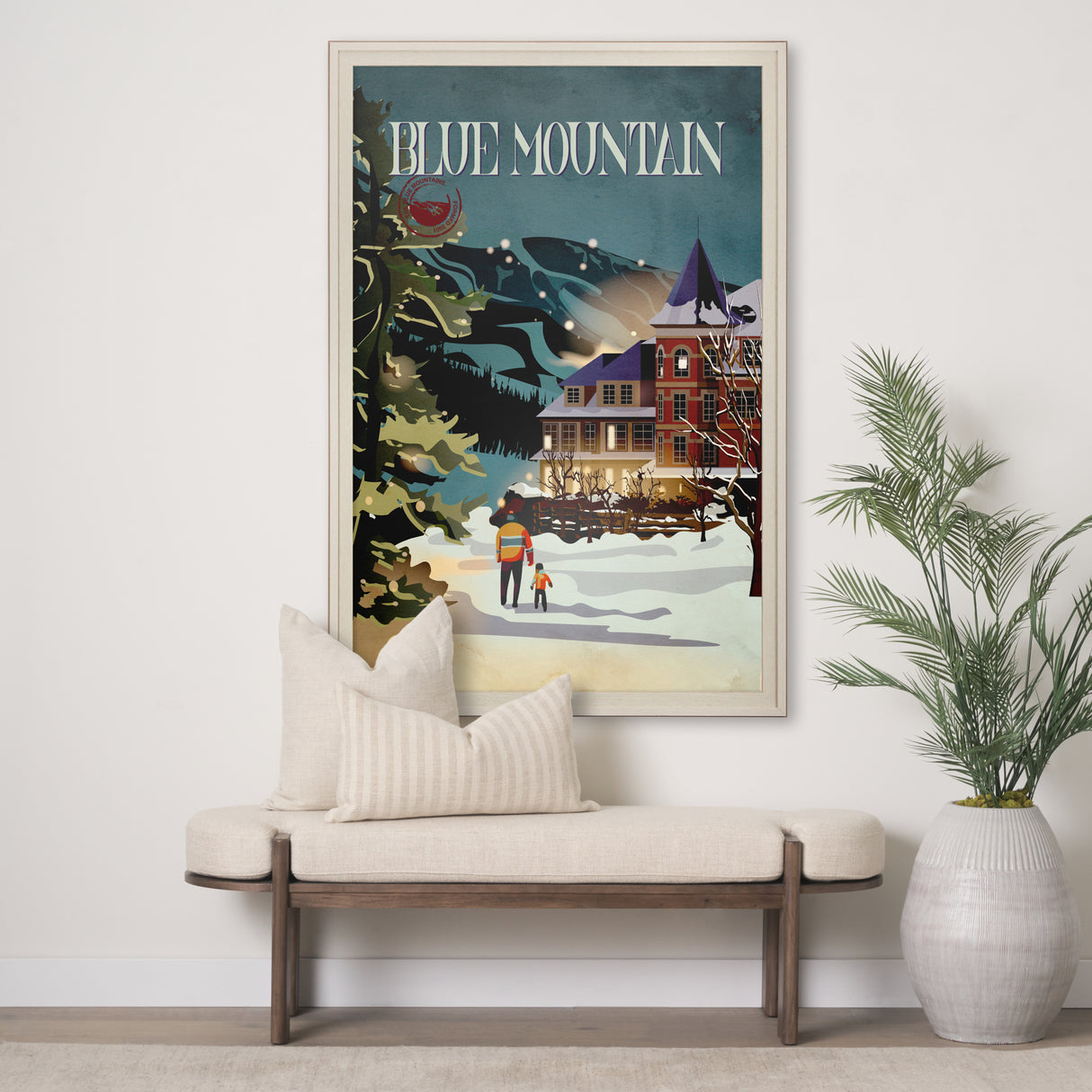 Blue Mountain by Simeng a Framed Art Print Matted under Glass from Mercana - Luna Furniture