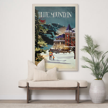 Blue Mountain by Simeng a Framed Art Print Matted under Glass from Mercana - Luna Furniture