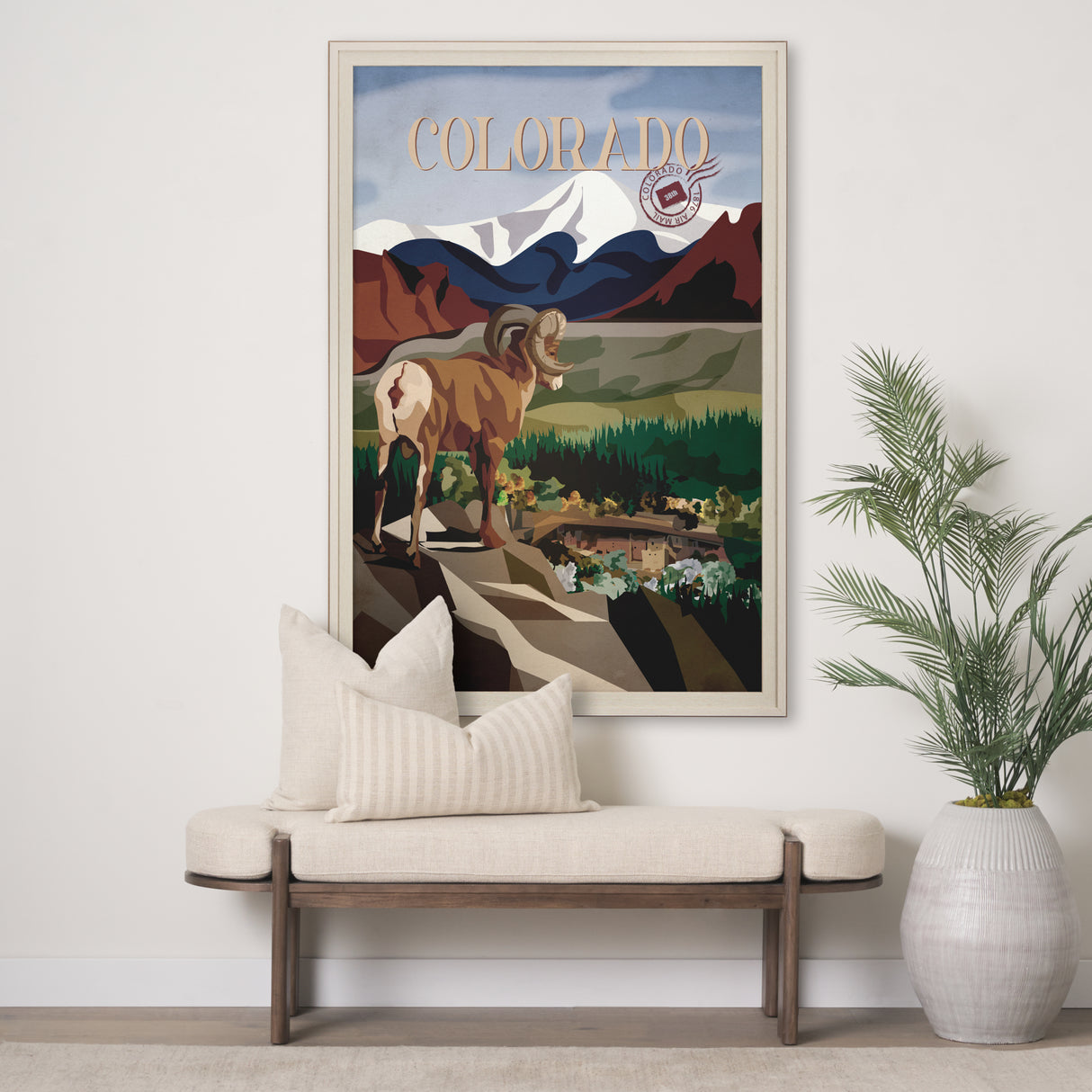 Colorado Go USA (XL) by Mercana Studio a Hand Embellished Decograph Framed Art Print under Glass from Mercana - Luna Furniture