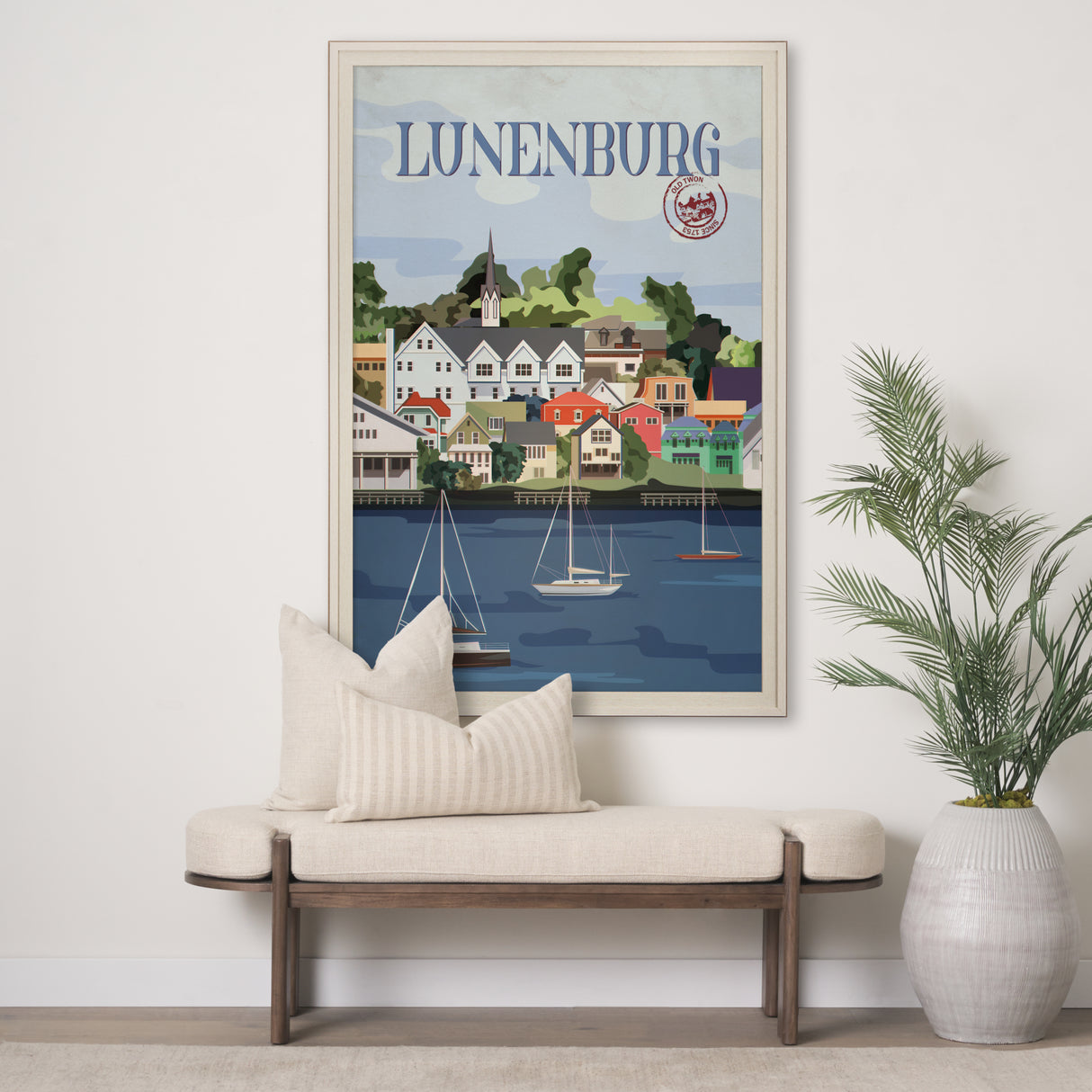 Lunenburg Go Canada (XL) by Mercana Studio a Hand Embellished Decograph Framed Art Print under Glass from Mercana - Luna Furniture