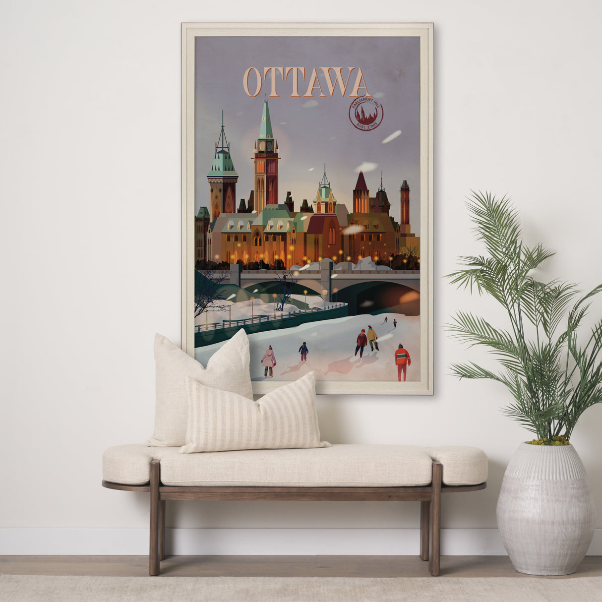 Ottawa Go Canada (XL) by Mercana Studio a Hand Embellished Decograph Framed Art Print under Glass from Mercana - Luna Furniture