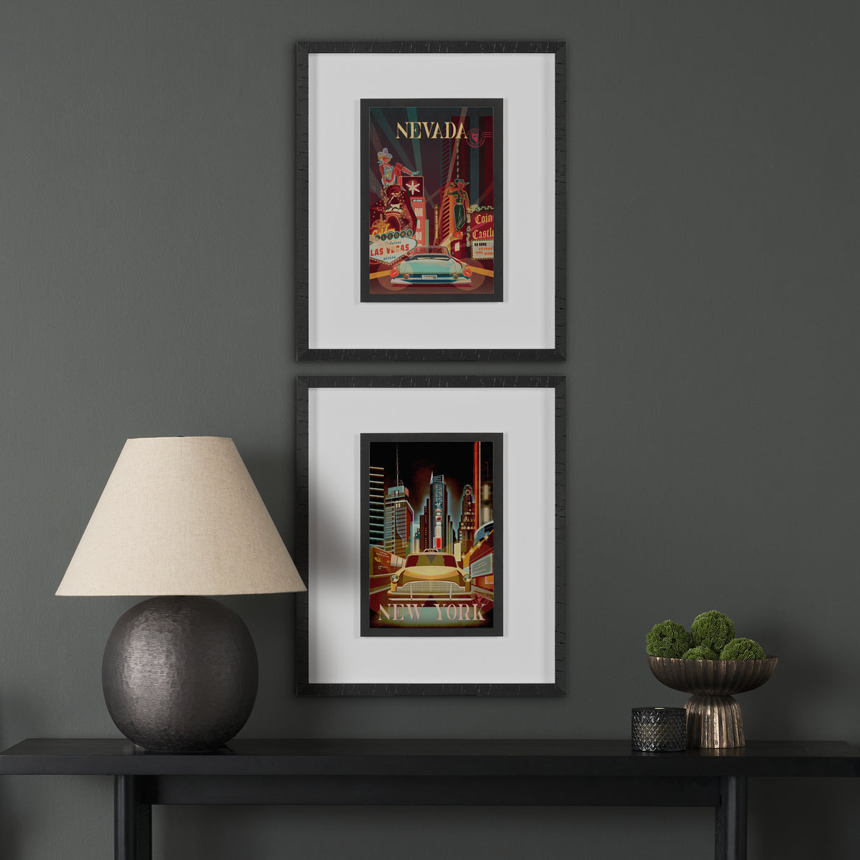 New York Go USA (M) by Mercana Studio a Framed Art Print Matted under Glass from Mercana - Luna Furniture