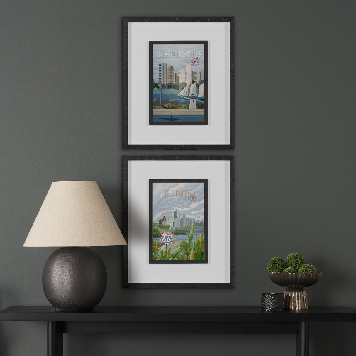 Illinois Go USA (M) by Mercana Studio a Framed Art Print Matted under Glass from Mercana - Luna Furniture