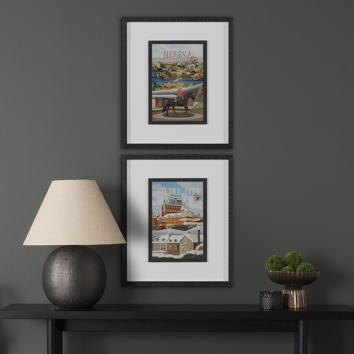 Quebec City Go Canada (M) by Mercana Studio a Framed Art Print Matted under Glass from Mercana - Luna Furniture