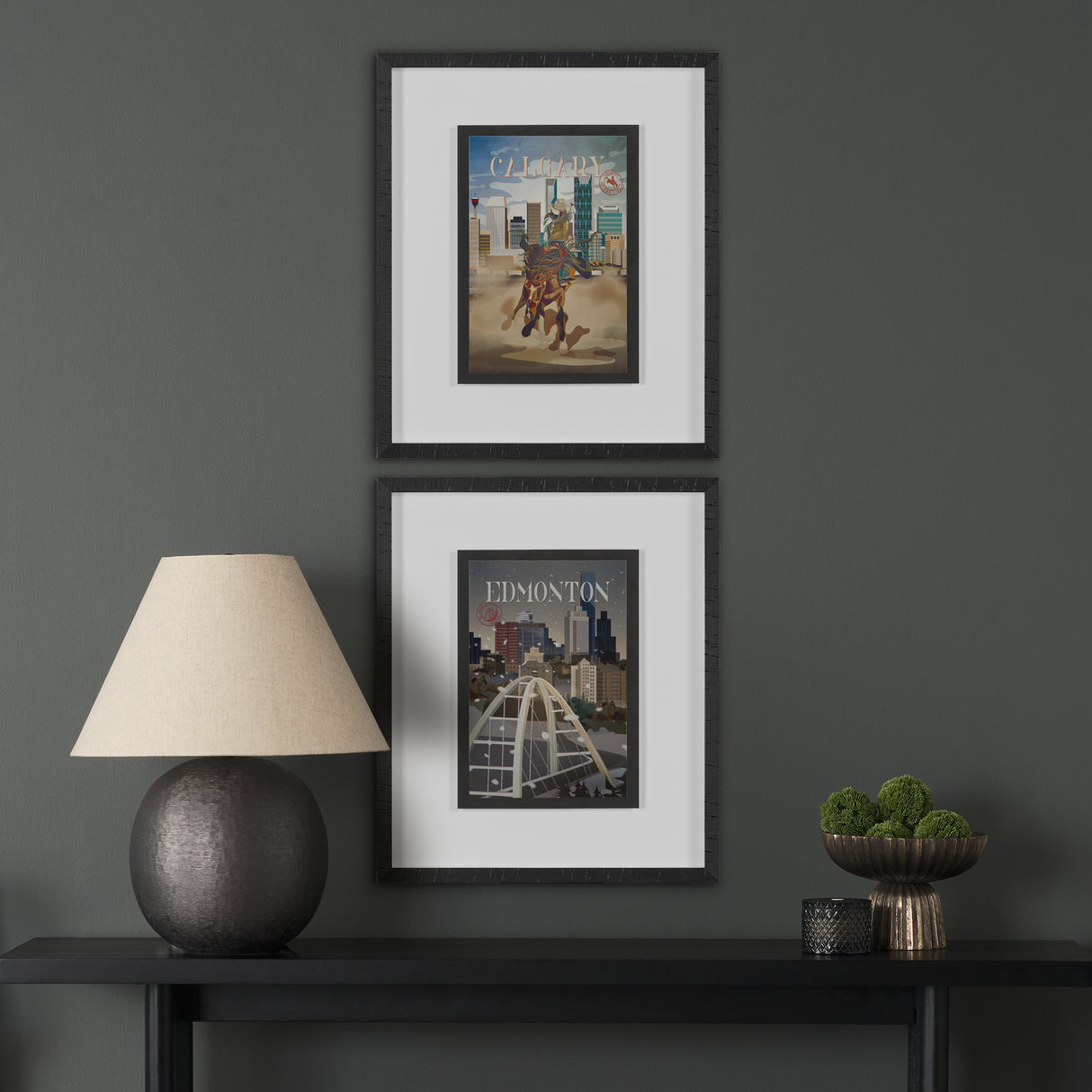 Edmonton Go Canada (M) by Mercana Studio a Framed Art Print Matted under Glass from Mercana - Luna Furniture