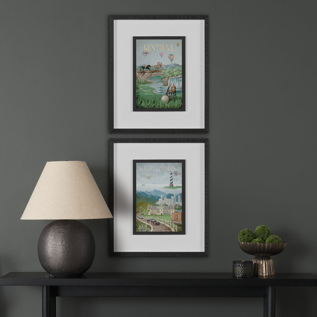 Kentucky Go USA (M) by Mercana Studio a Framed Art Print Matted under Glass from Mercana - Luna Furniture