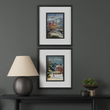 Blue Mountain by Simeng a Framed Art Print Matted under Glass from Mercana - Luna Furniture