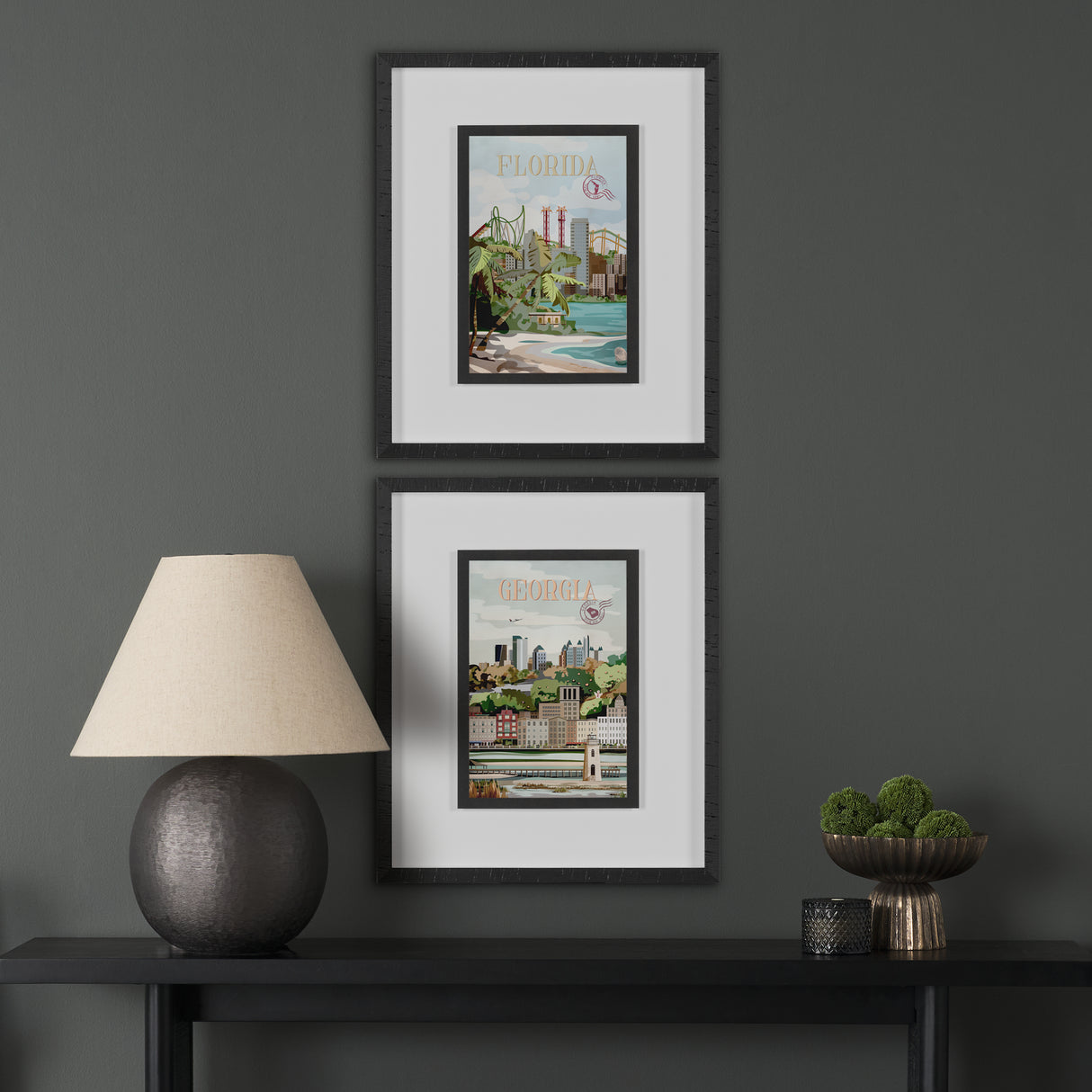 Florida Go USA (M) by Mercana Studio a Framed Art Print Matted under Glass from Mercana - Luna Furniture