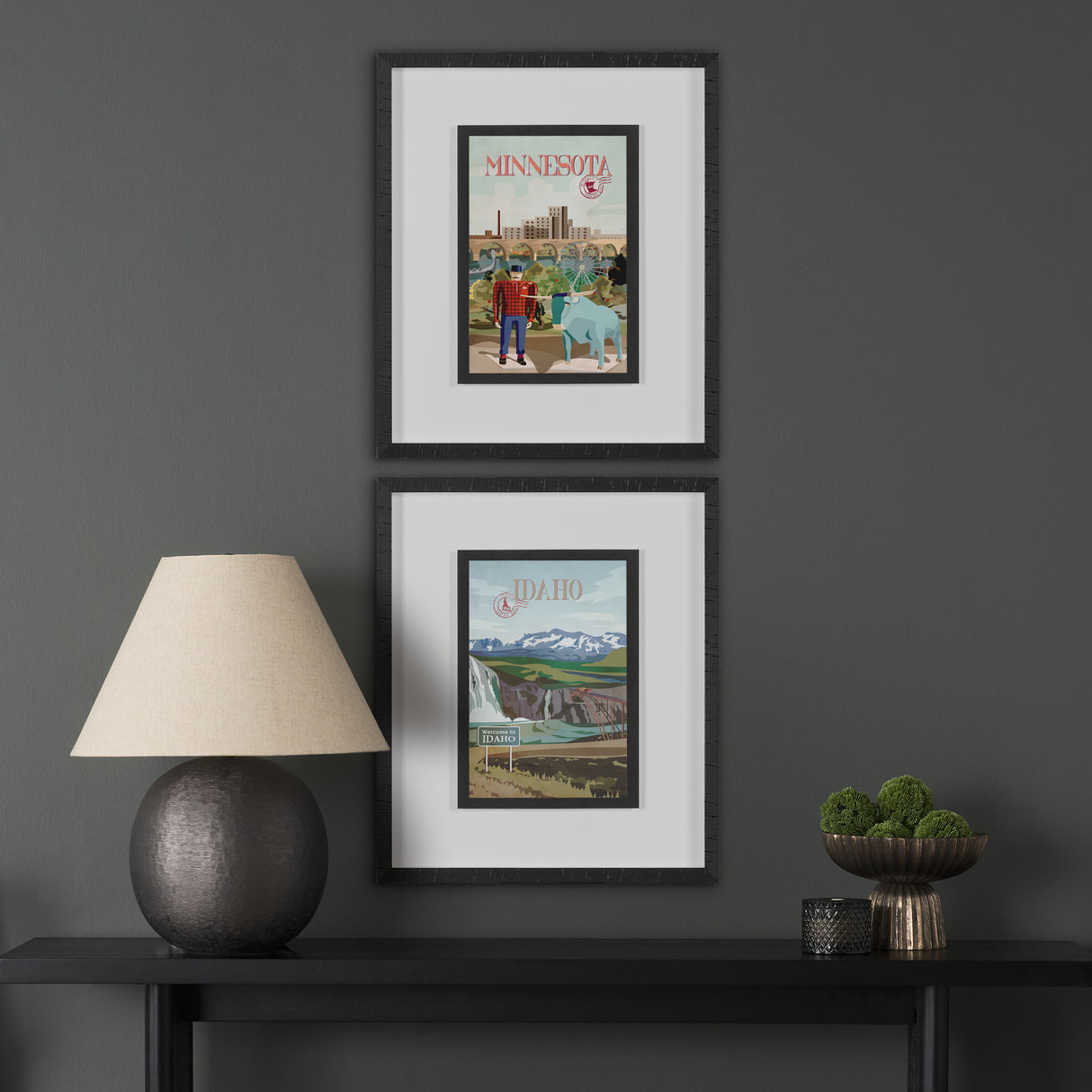 Idaho Go USA (M) by Mercana Studio a Framed Art Print Matted under Glass from Mercana - Luna Furniture