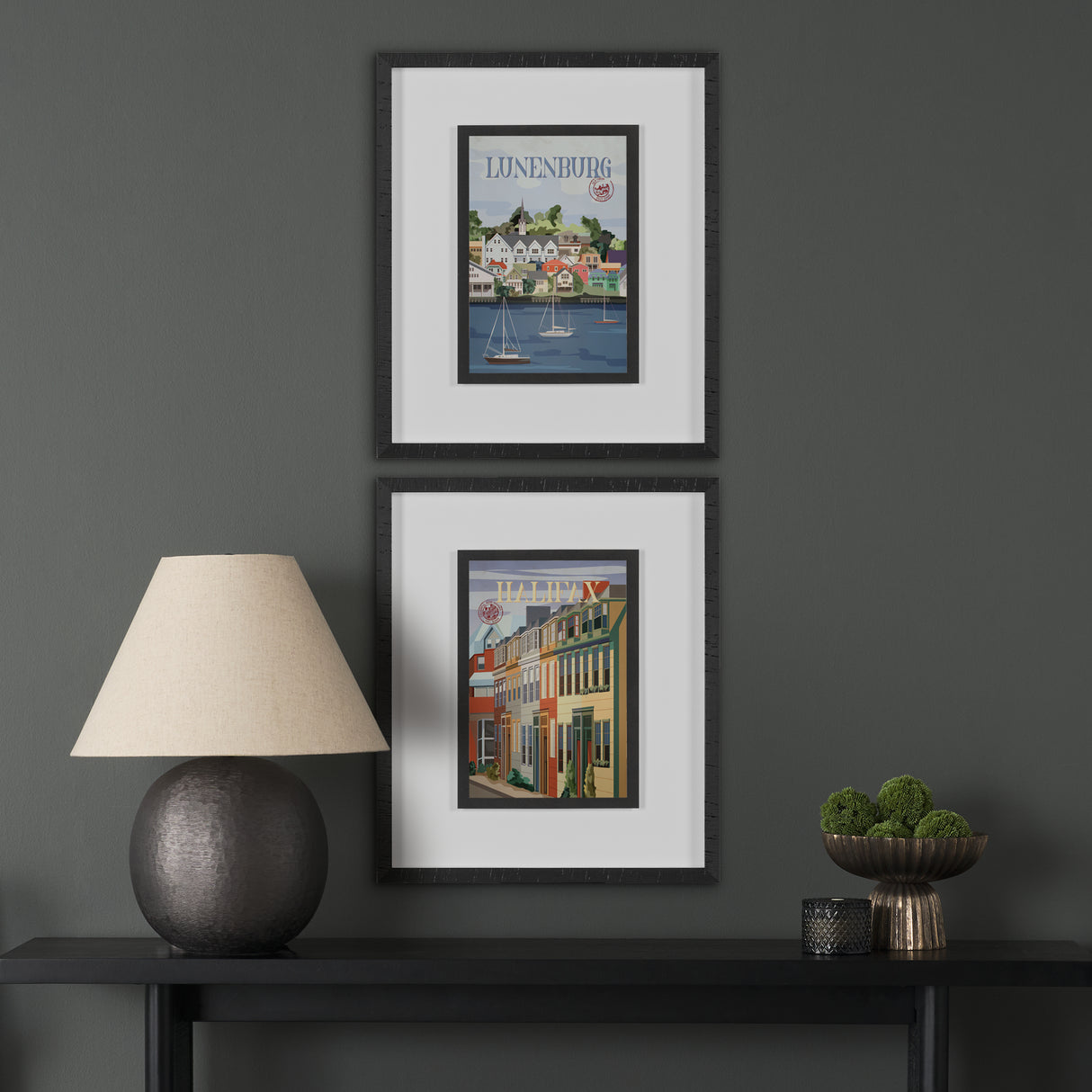 Halifax Go Canada (M) by Mercana Studio a Framed Art Print Matted under Glass from Mercana - Luna Furniture