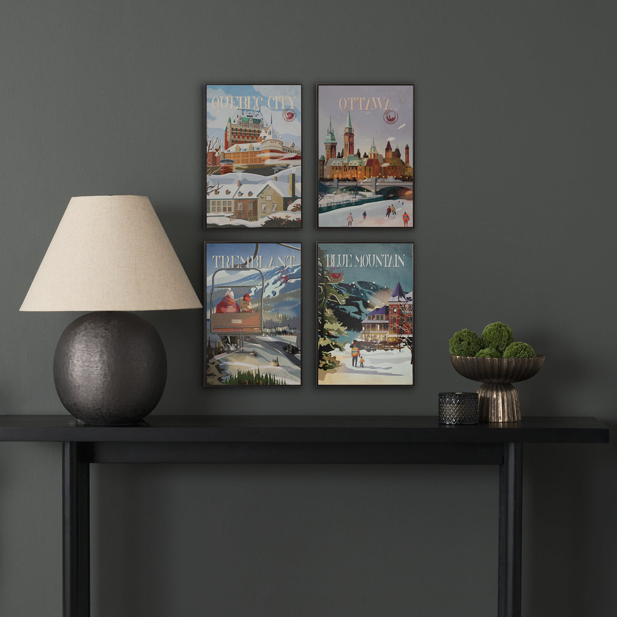 Tremblant Go Canada (SM) by Mercana Studio a Hand Embellished Decograph Framed Art Print from Mercana - Luna Furniture
