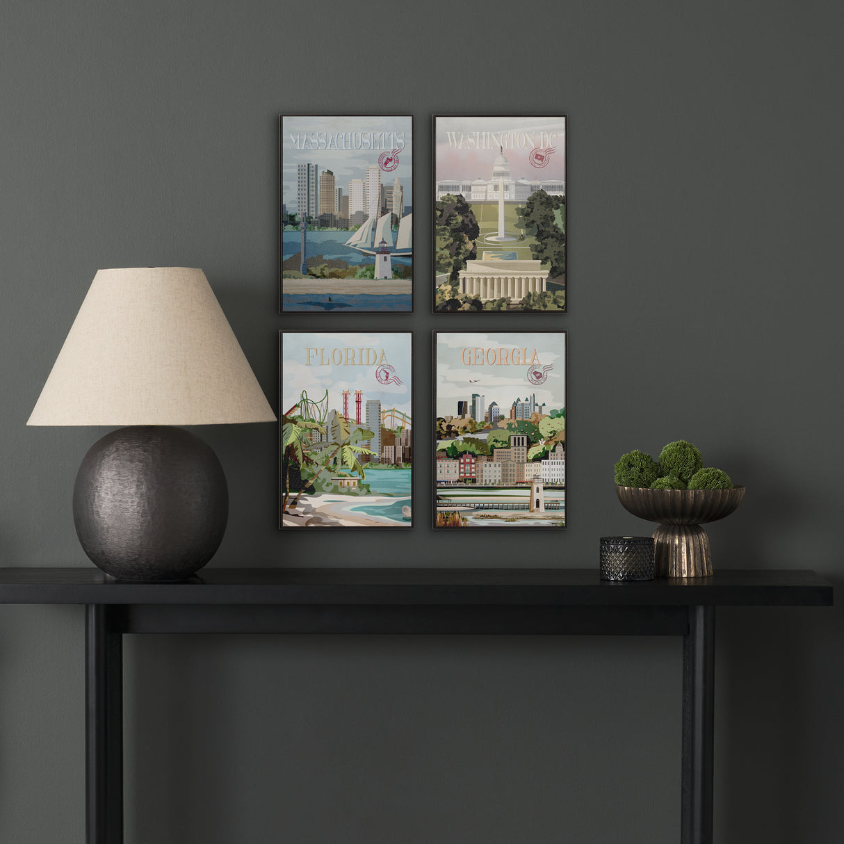 Florida Go USA (SM) by Mercana Studio a Hand Embellished Decograph Framed Art Print from Mercana - Luna Furniture