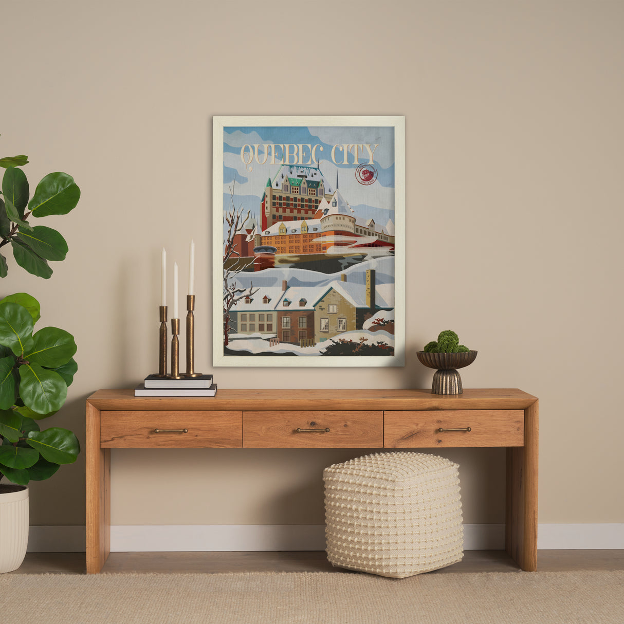 Quebec City Go Canada (L) by Mercana Studio a Hand Embellished Decograph Framed Art Print from Mercana - Luna Furniture