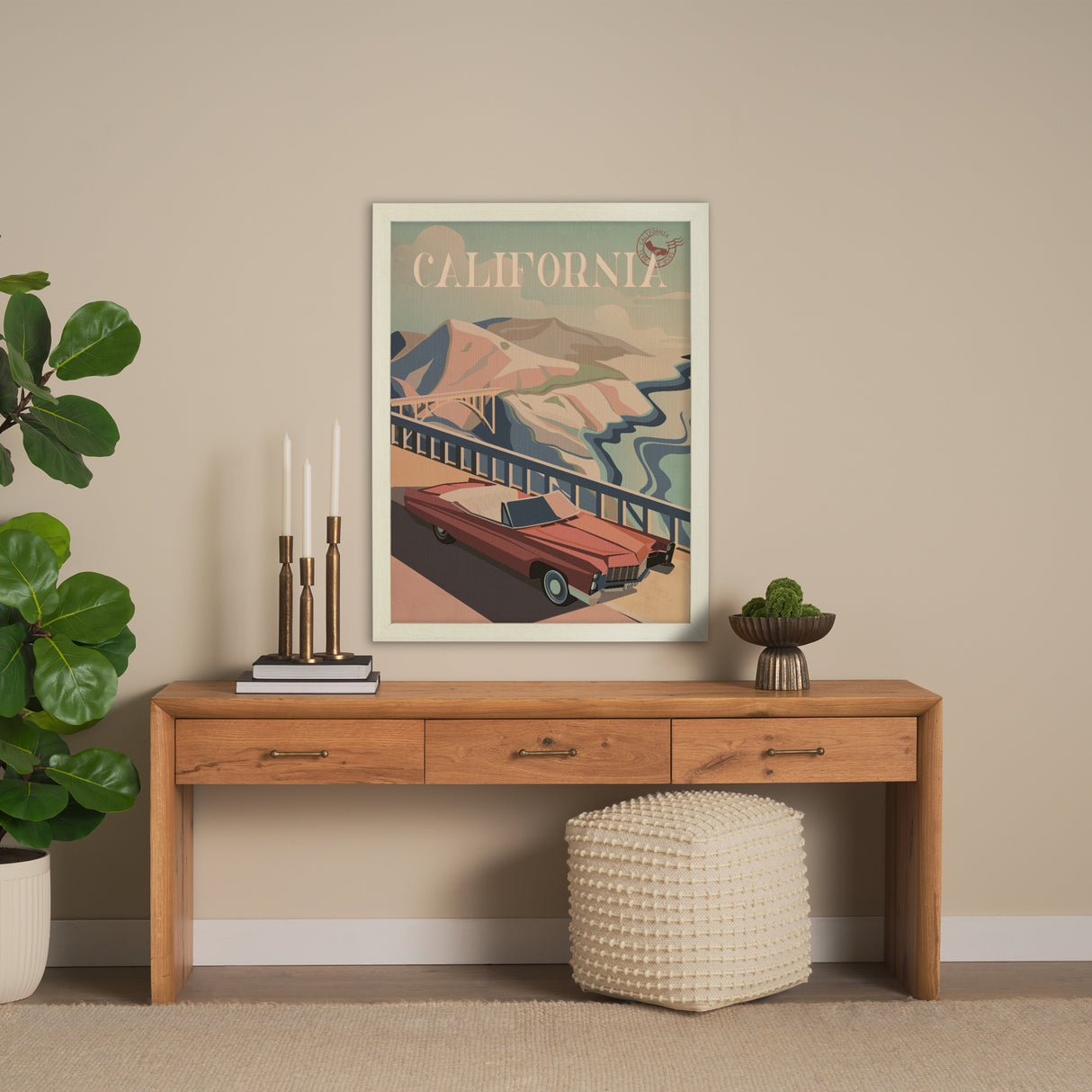 California Go USA (L) by Mercana Studio a Hand Embellished Decograph Framed Art Print from Mercana - Luna Furniture